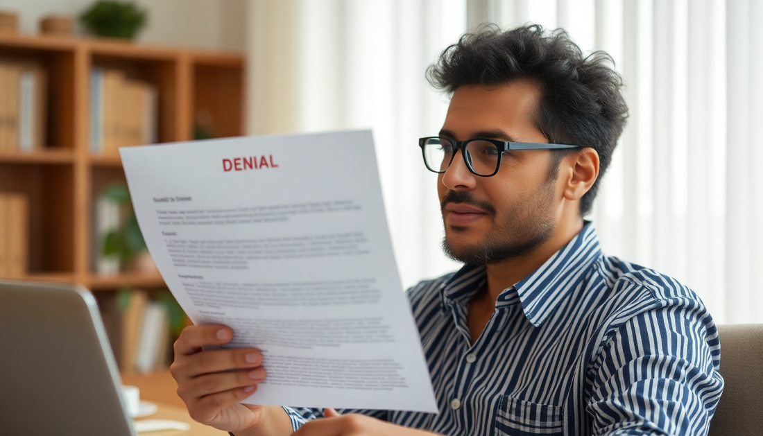 person receinving a denial letter for credit