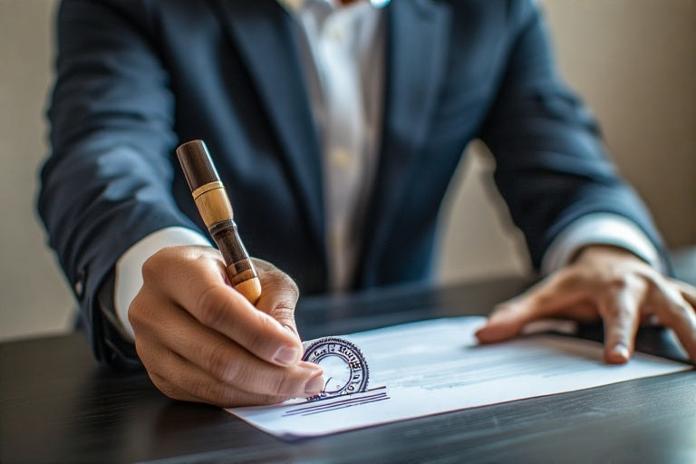 Businessperson signing a document representing credit repair with funding buildout service from The 777 Club